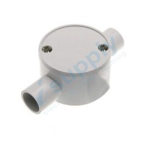 10 x 20mm 2 Way Shallow Junction Box Round Conduit Acc.