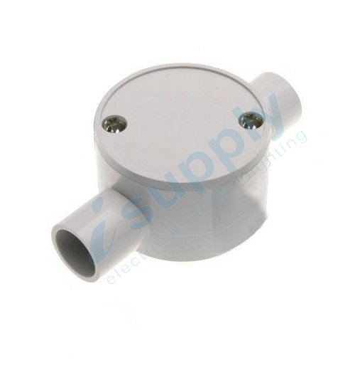 10 x 20mm 2 Way Shallow Junction Box Round Conduit Acc.