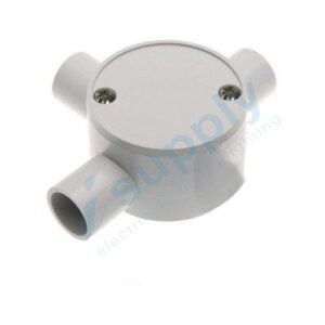 10 x 25mm 3 Way Shallow Junction Box Round Conduit Acc.