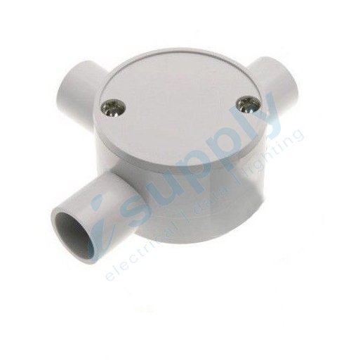 10 x 20mm 3 Way Shallow Junction Box Round Conduit Acc.