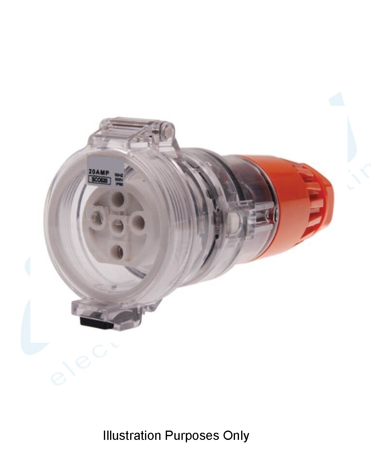PULSET 3 Phase 5 Round Pin Extension Socket - 20Amp (IP/SCO5P20)