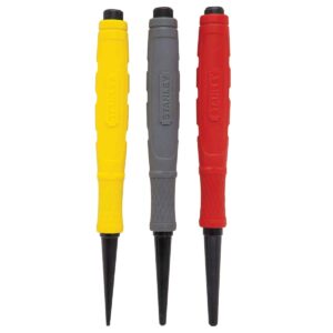 STANLEY CUSHION GRIP 3 PIECE NAIL PUNCH SET 58-930
