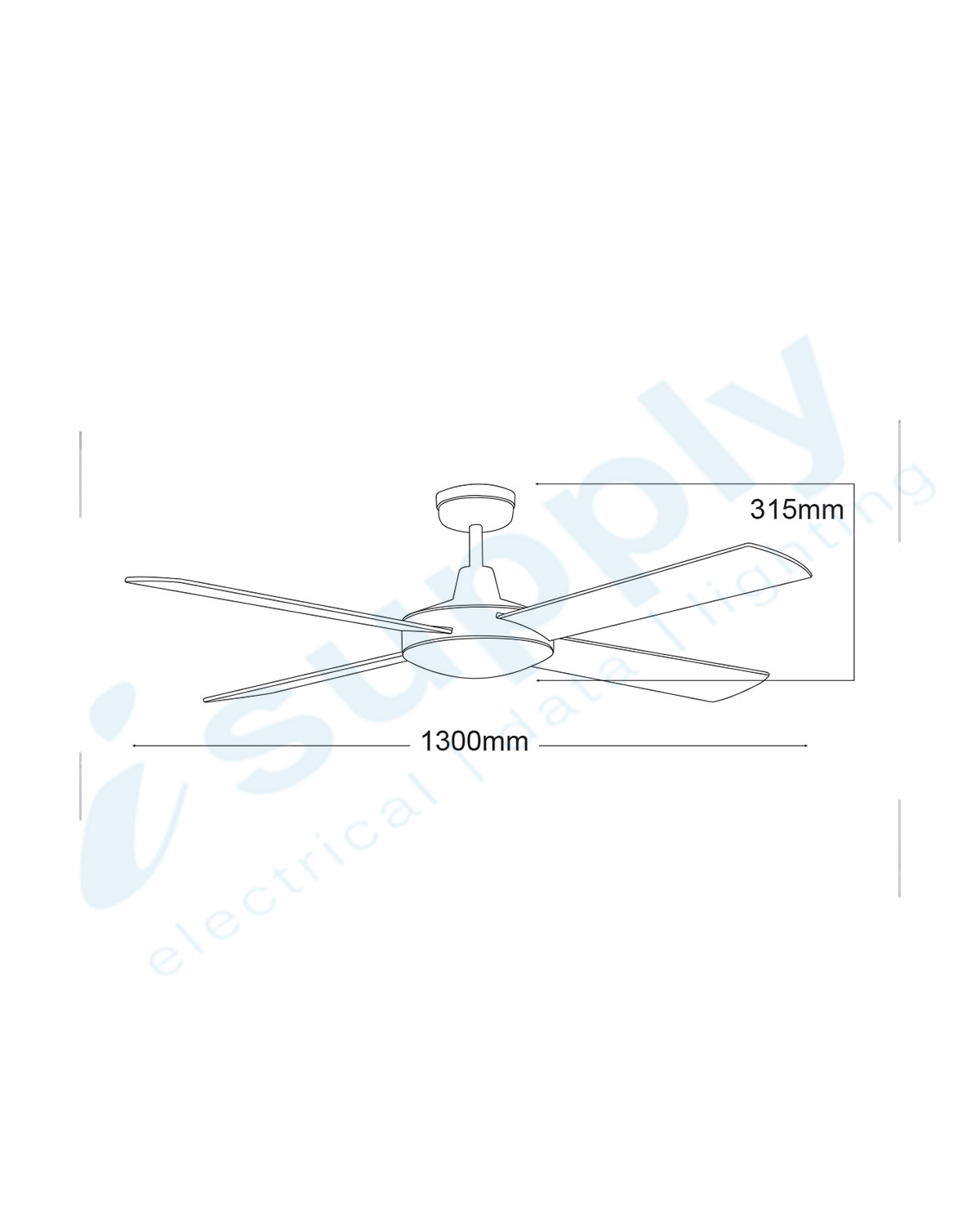 Martec Lifestyle AC 52" Ceiling Fan Matt Black - DLS134M