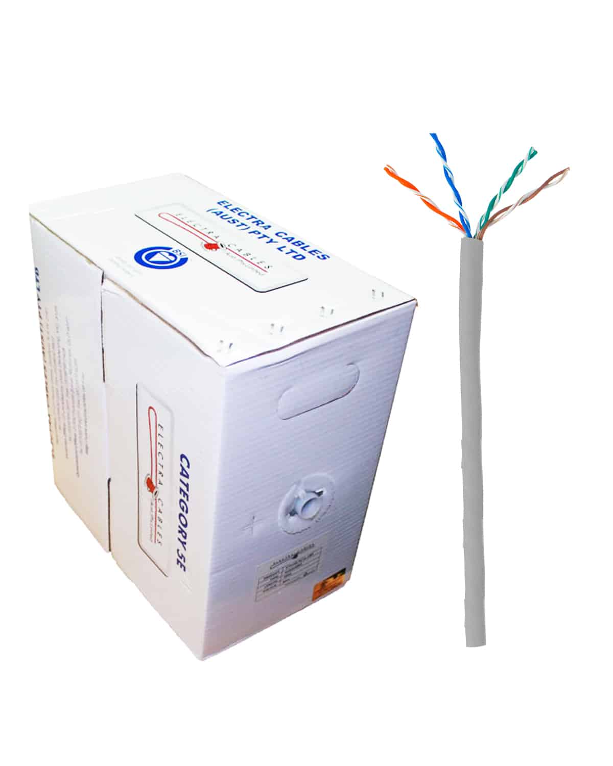 GREY CAT5E 305 Mts 4 Pair 23AWG PVC Solid Ethernet Cable