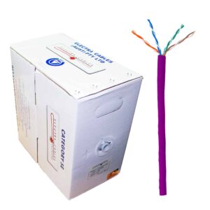 PURPLE CAT6 305 Mts 4 Pair 23AWG PVC Solid Ethernet Cable