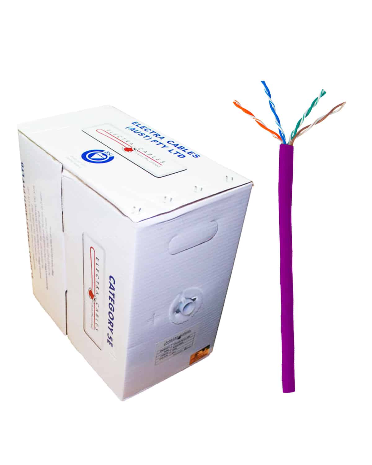 PURPLE CAT6 305 Mts 4 Pair 23AWG PVC Solid Ethernet Cable