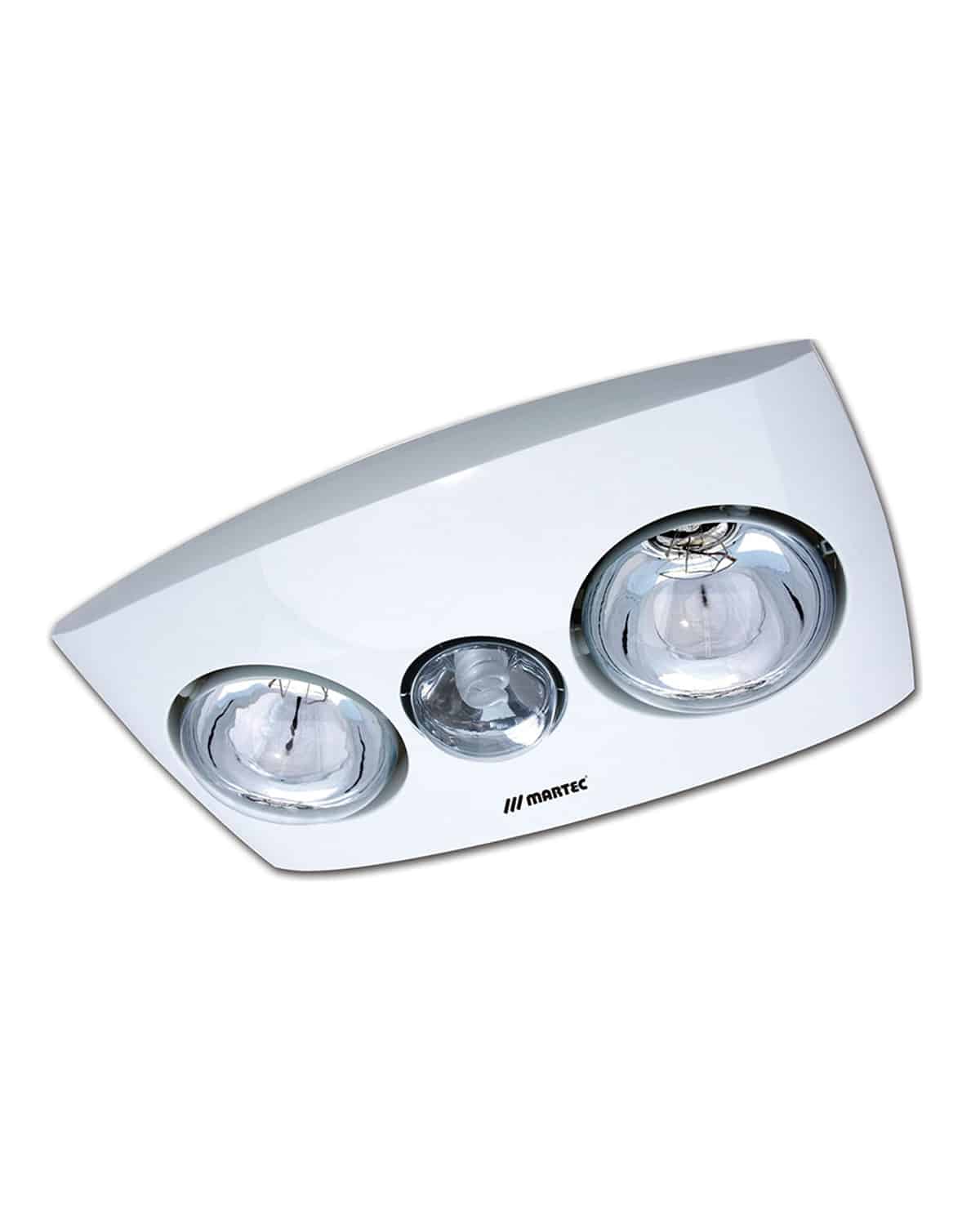 Martec Contour 2 Heat 3 in 1 Bathroom Heater Fan with 13w Light White MBHC2LW