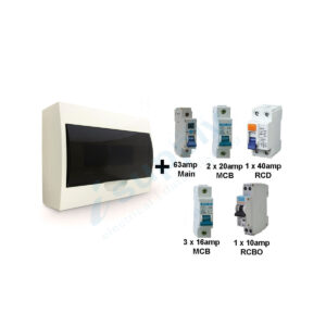 COMPLETE Switchboard Combination for UNIT 12 pole Surface/ Flush, RCD MCB Circuit Breaker