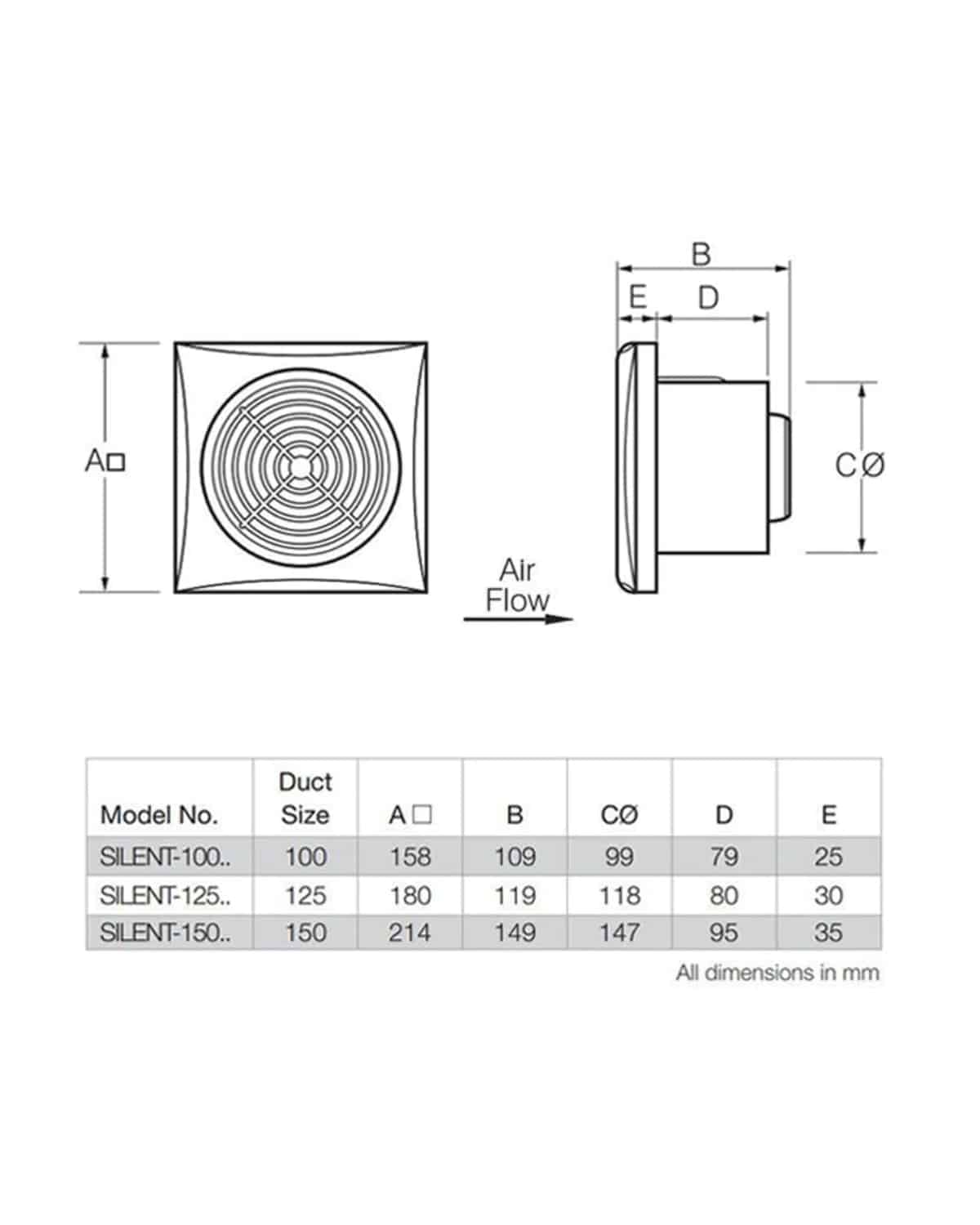 FANTECHTRADE Silent series wall mounted fan 100mm standard FANSILENT-100S-W - Image 2