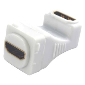 MATCHMASTER HDMI FEMALE - HDMI FEMALE RIGHT ANGLE ADAPTOR - SUITS STD WALL PLATES 4 Pack : 05MM-WA05