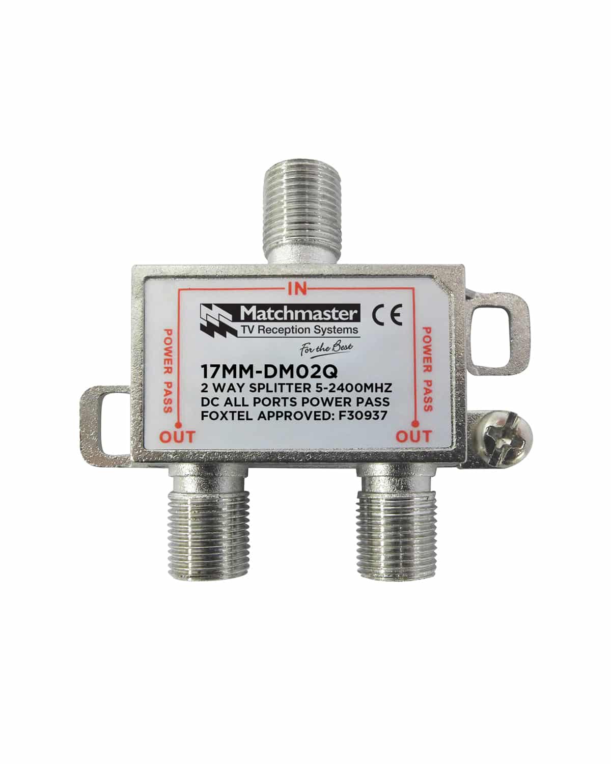 MATCHMASTER SPLITTER 2 WAY FOR TDT SYSTEMS - BULK PACK 50 Pack : 17MM-DM02QB