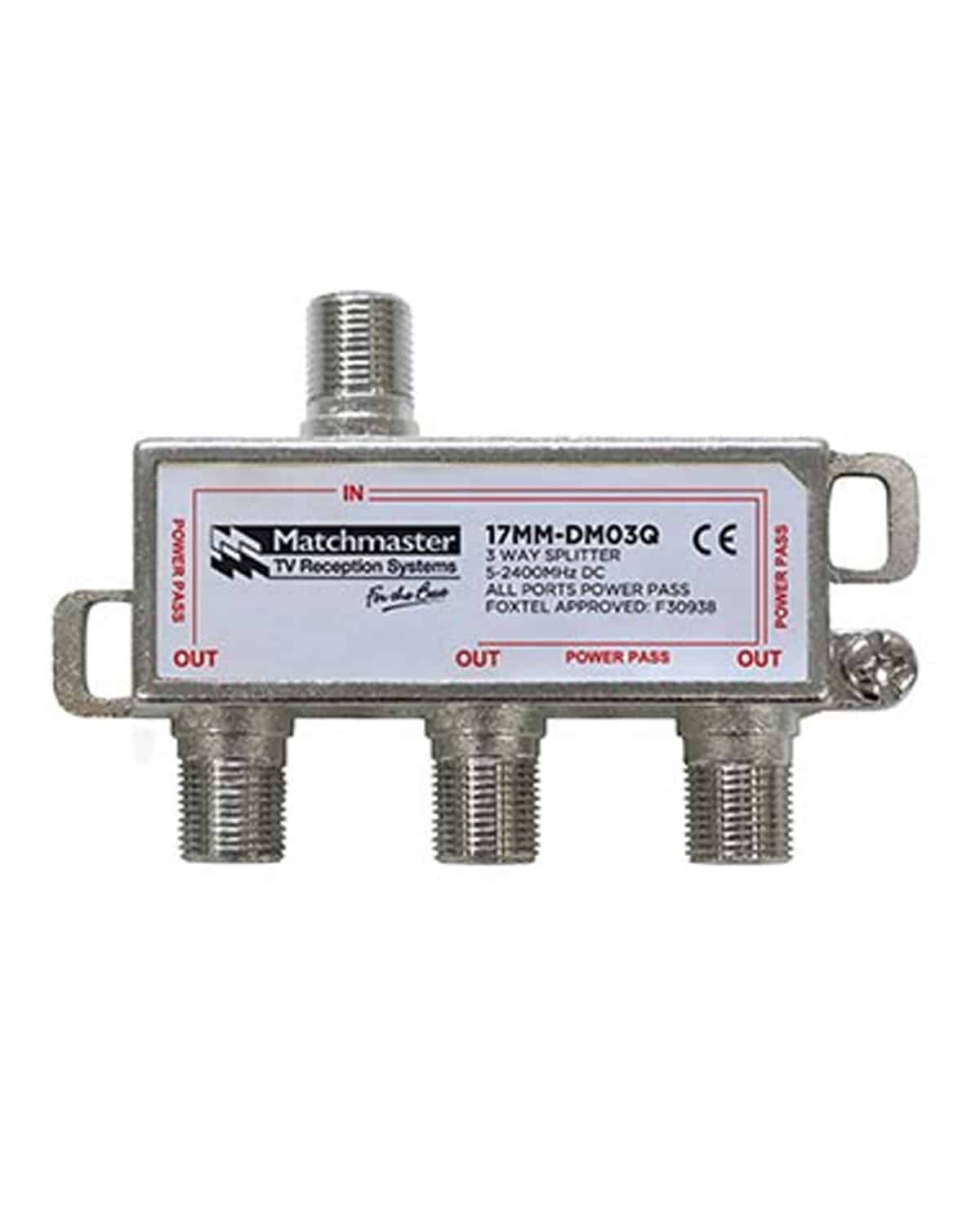 MATCHMASTER SPLITTER 3 WAY FOR TDT SYSTEMS - BULK PACK 50 Pack : 17MM-DM03QB