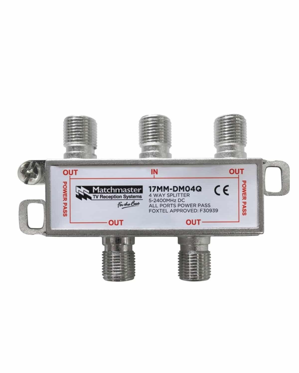 MATCHMASTER SPLITTER 4 WAY FOR TDT SYSTEMS - BULK PACK 50 Pack : 17MM-DM04QB