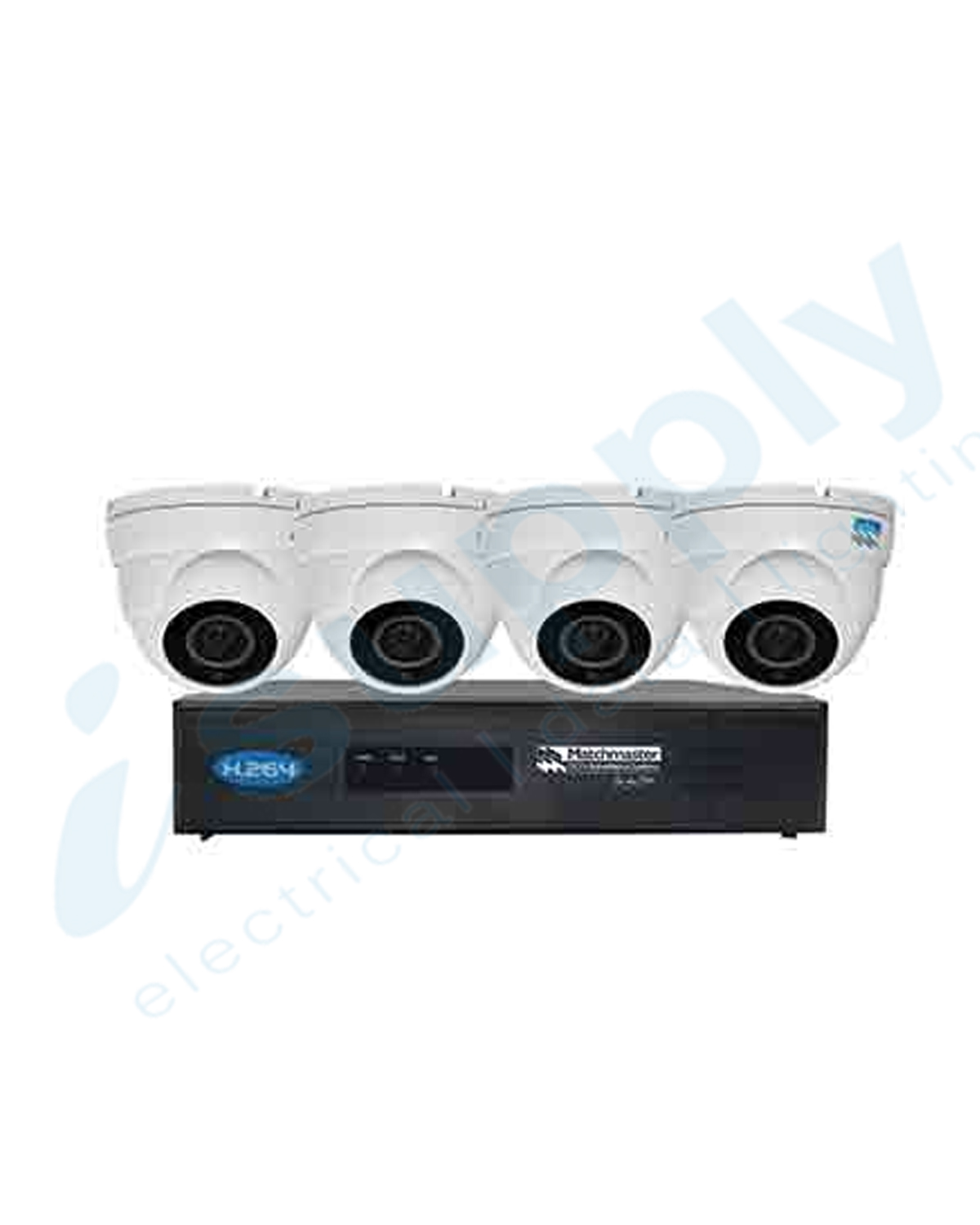 MATCHMASTER LAN (POE) CCTV Security Kit 2TB Storage with 4x 4/5MP Dome Cameras 50MM-LN8CH2TB4D