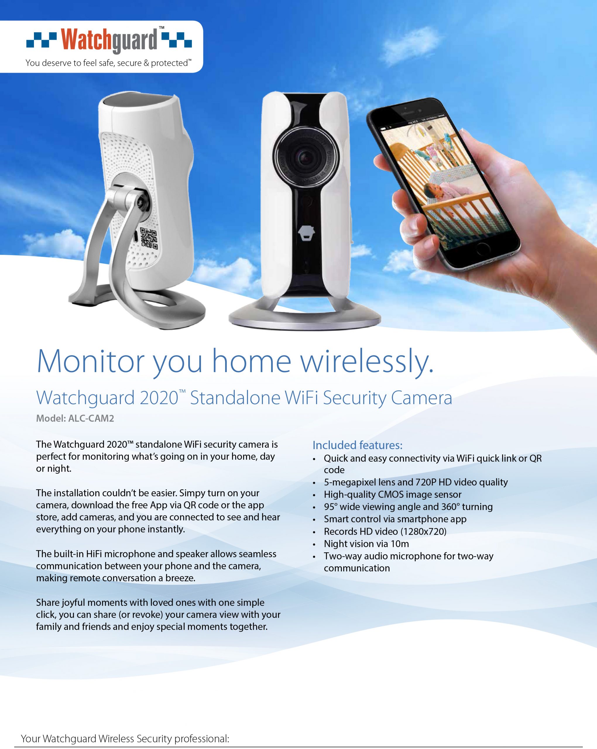 Watchguard 2020 Standalone WiFi Security Camera ALC-CAM2 - Image 3