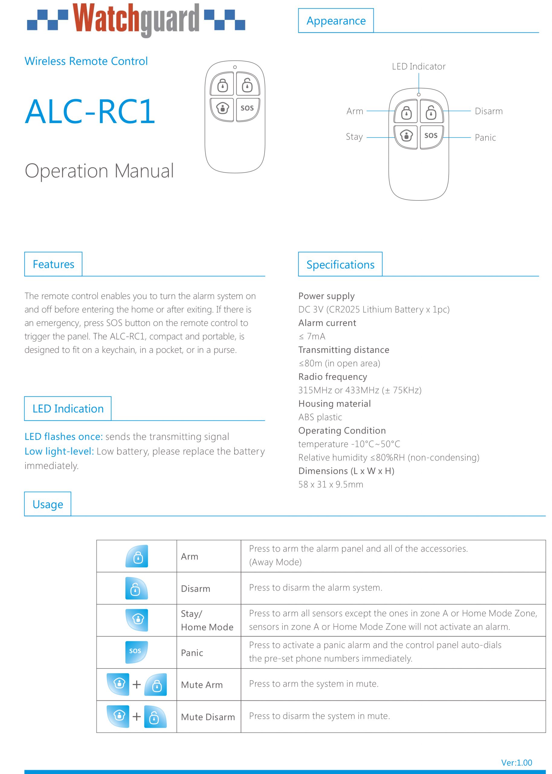 Watchguard 2020 Remote Control ALC-RC1 - Image 2