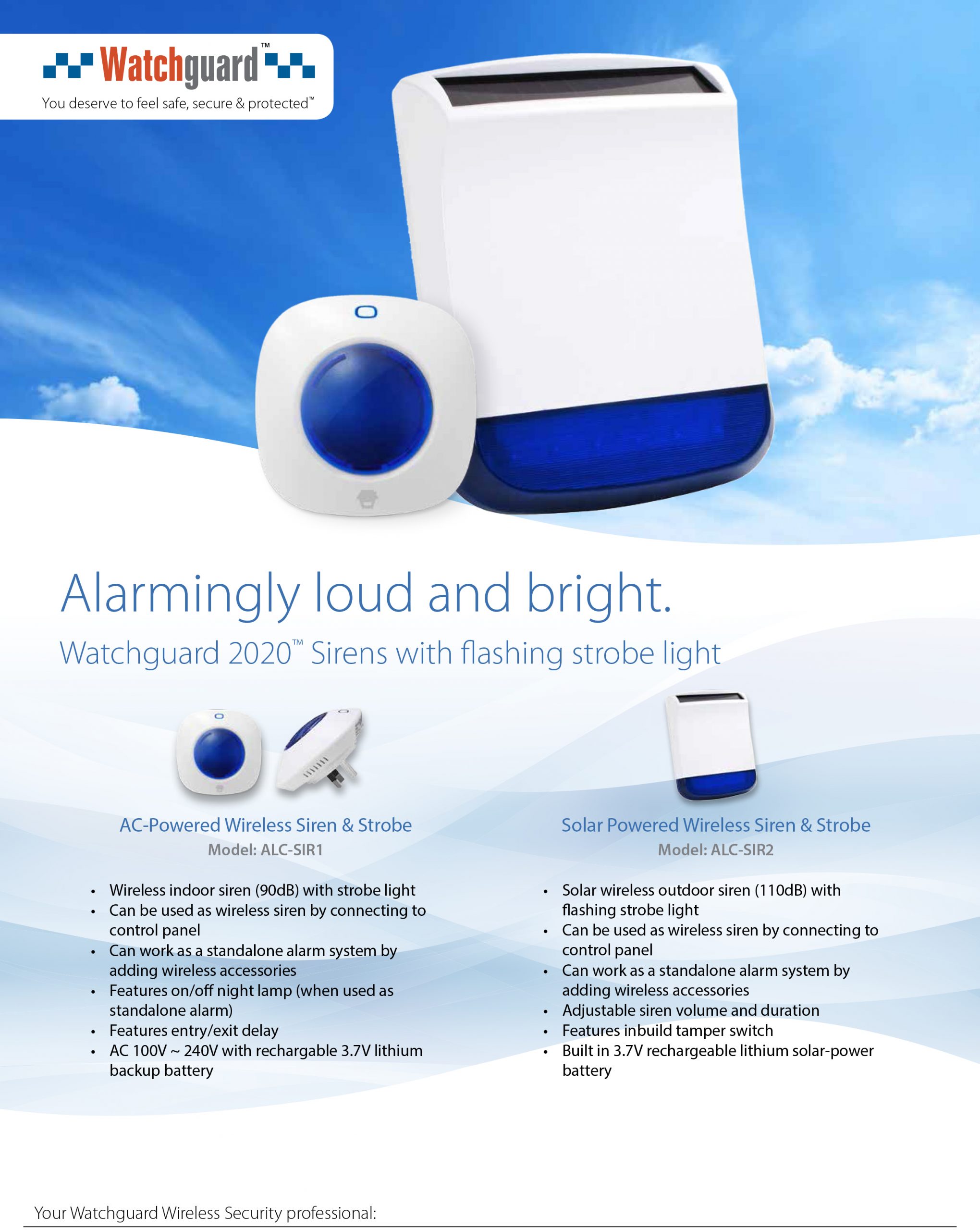 Watchguard Watchguard 2020 Solar Powered Wireless Siren & Strobe ALC-SIR2 - Image 2
