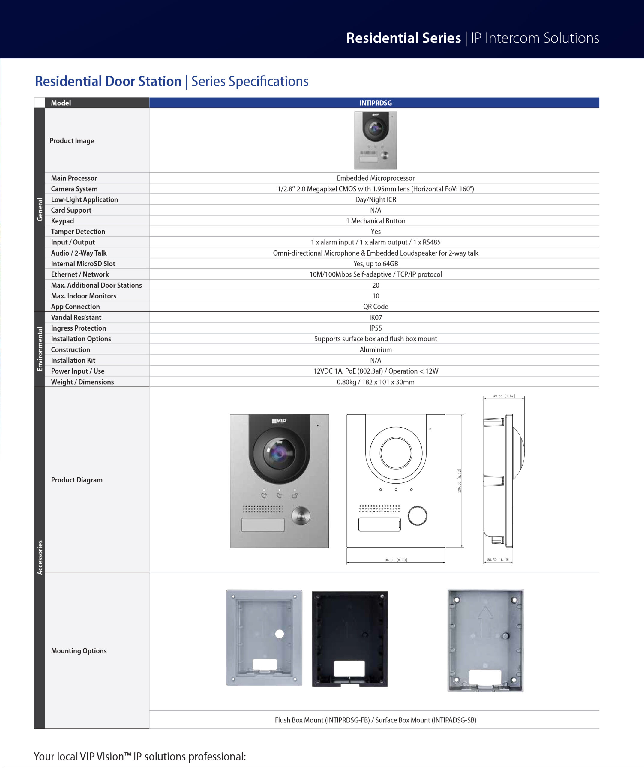 VIP Vision Residential PoE IP Intercom Door Station INTIPRDSG - Image 5