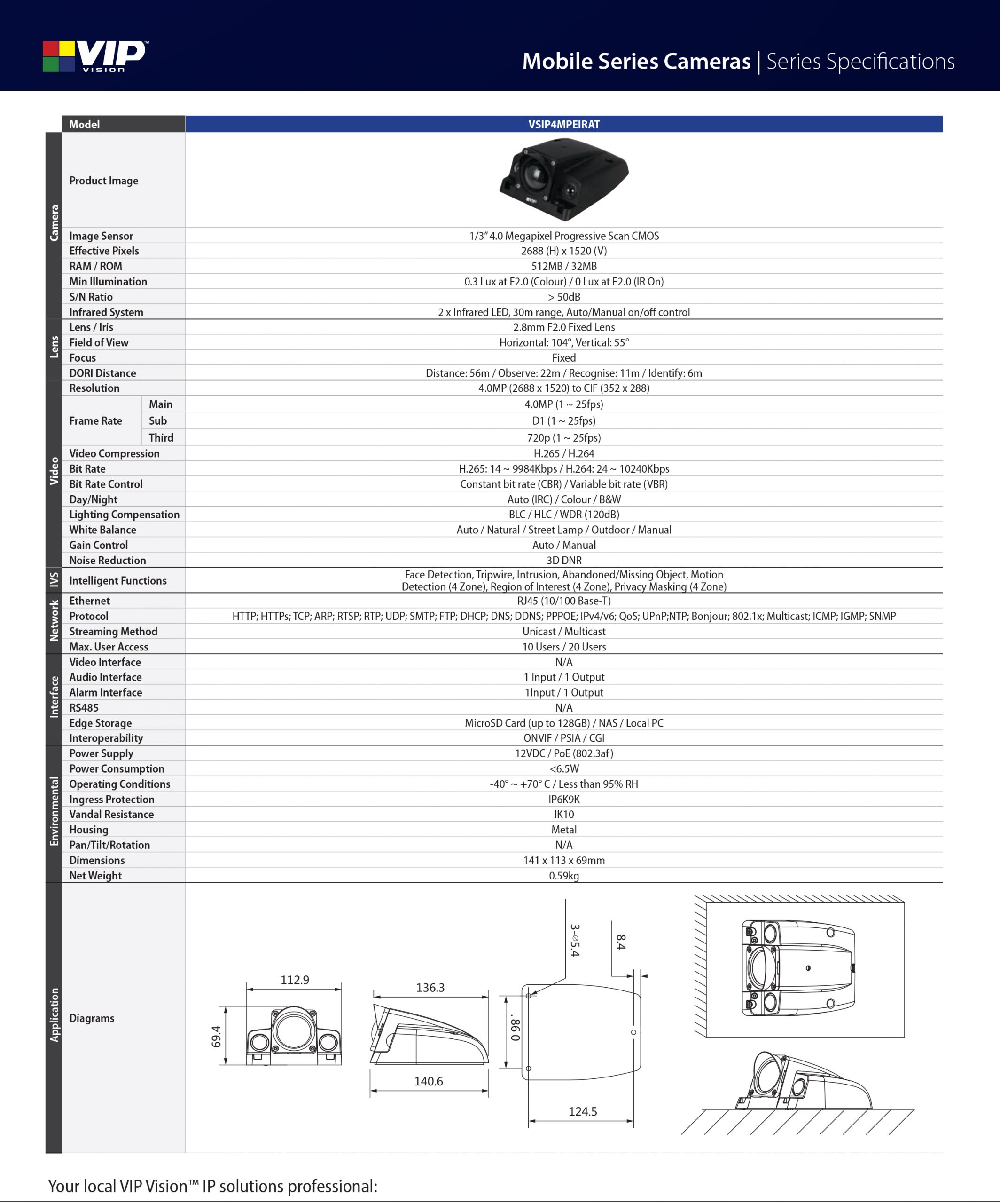 Rhino Mobile Series 4.0MP Heavy Duty Vehicle Camera VSIP4MPEIRAT - Image 6