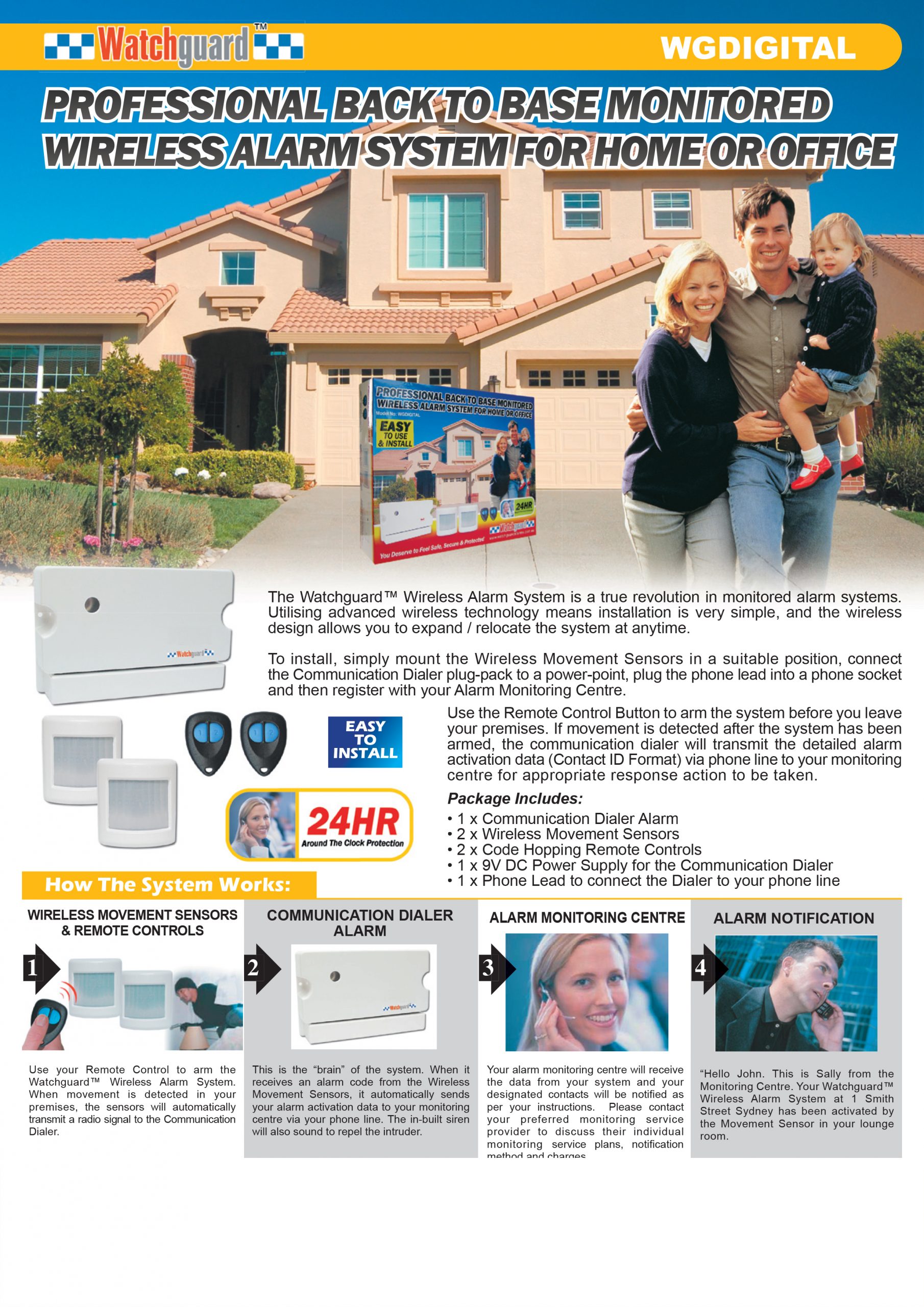 Watchguard Professional Grade Monitored Wireless Alarm System Home or Office WGDIGITAL - Image 3