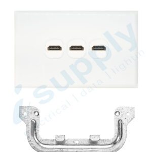 3 Port Gang Wall Plate Wallplate Clipsal Style HDMI v1.4 Home Theatre A/V Insert