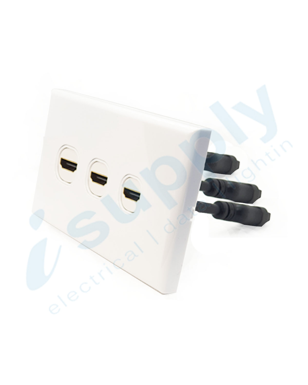 3 Port Gang Wall Plate Wallplate Clipsal Style HDMI v1.4 Home Theatre A/V Insert - Image 2