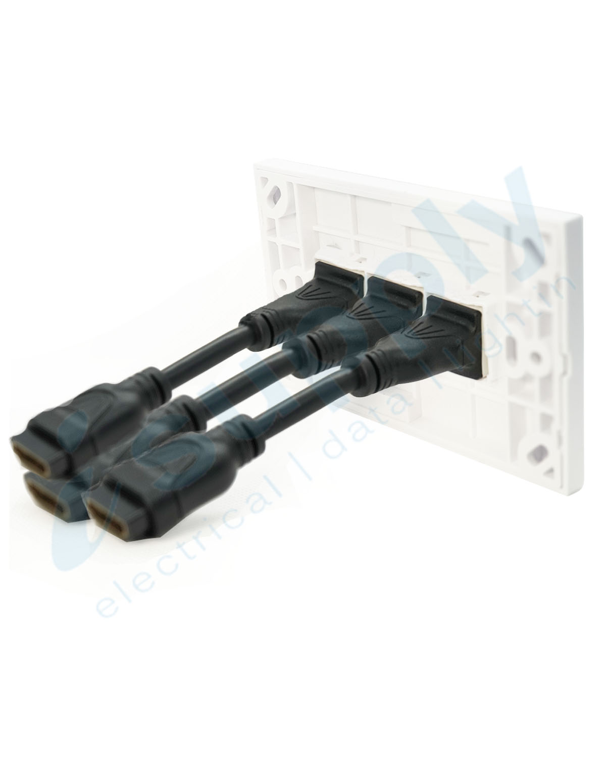 3 Port Gang Wall Plate Wallplate Clipsal Style HDMI v1.4 Home Theatre A/V Insert - Image 3