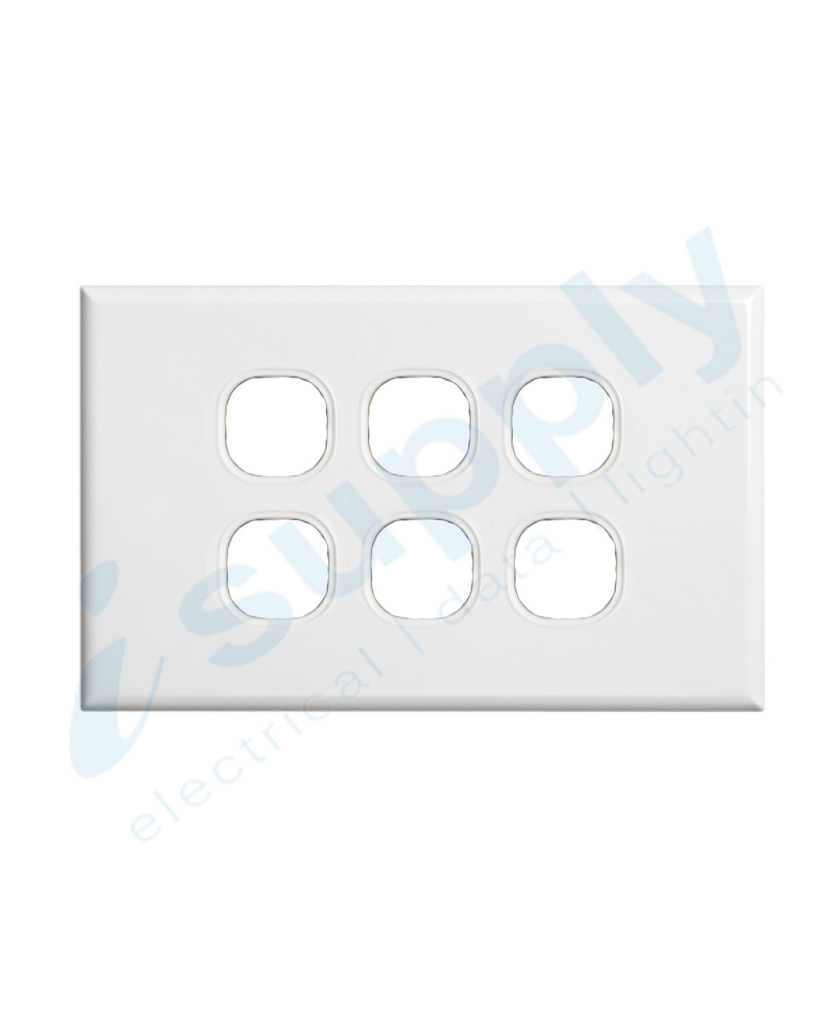 DEXTON 6 Gang Slim 5mm Plate White DXSW6/P