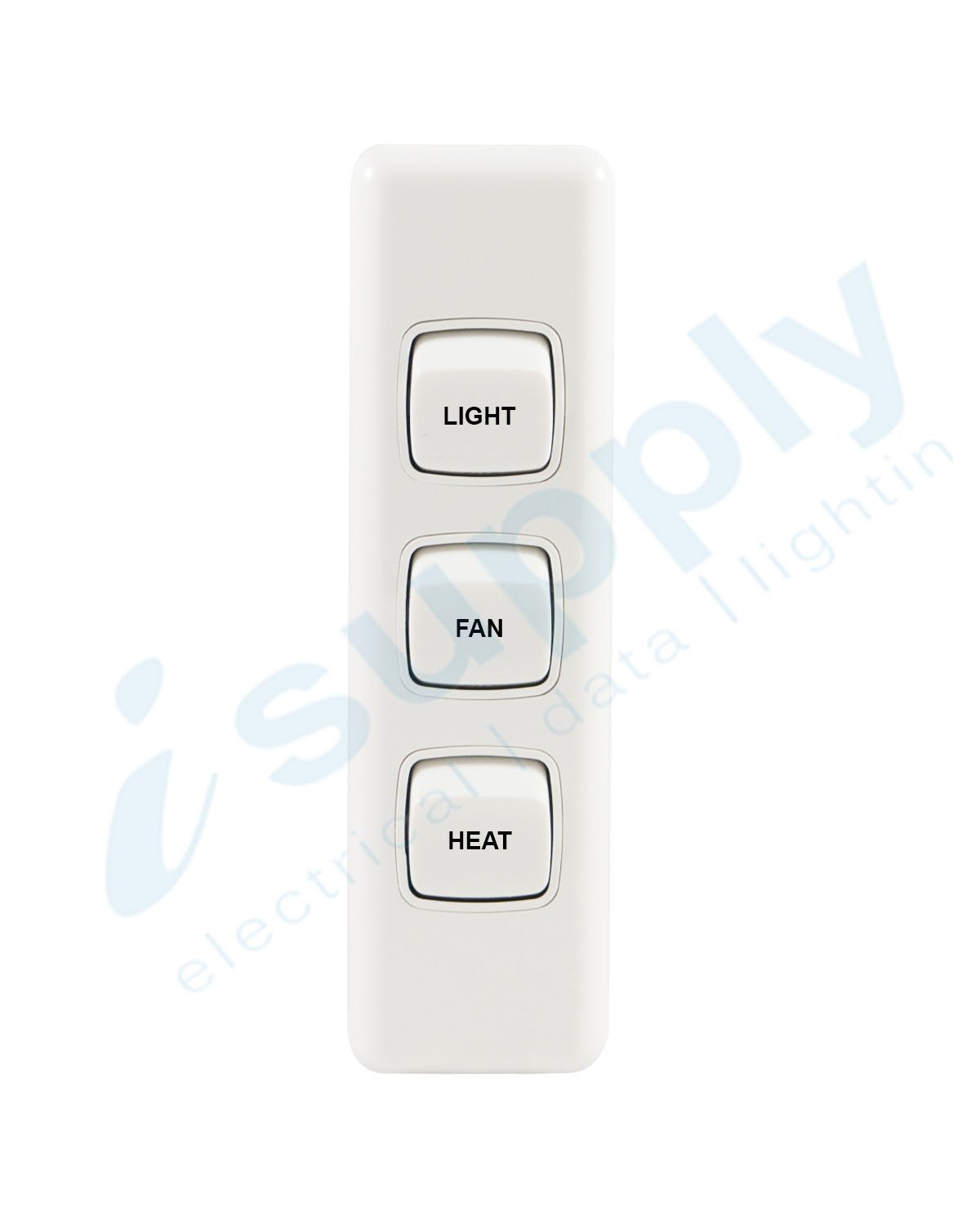 Transco 3 Gang / Triple Architrave Switch LIGHT FAN HEAT – AS3/LFH