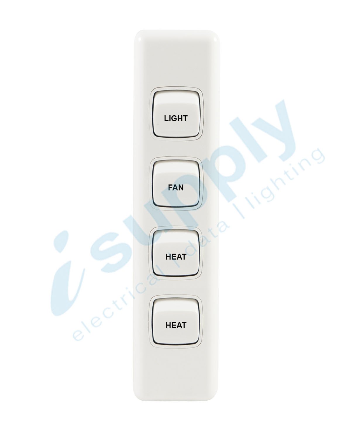 Transco 4 Gang / Triple Architrave Switch LIGHT FAN HEAT – AS4/LFH