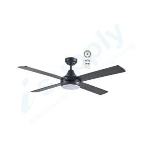 Martec Link 48″ DC Ceiling Fan Remote Control 15w LED Tricolour Matt Black FSLDC1243MR