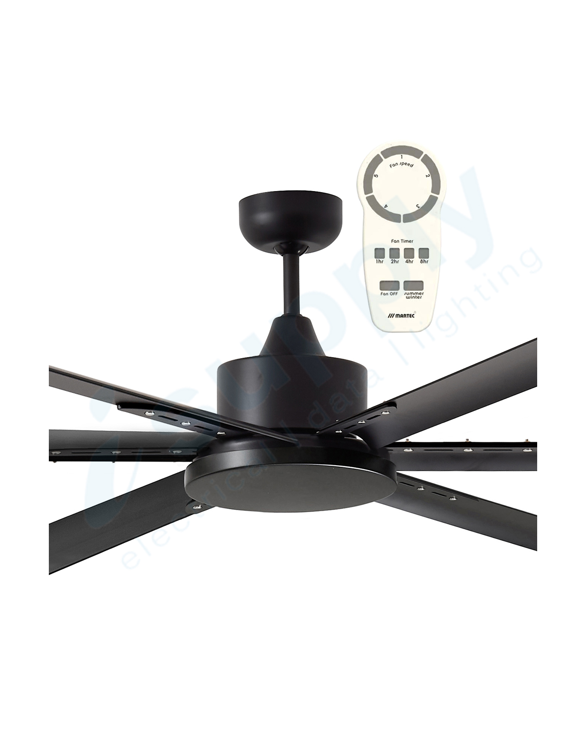 Martec Albatross 72" DC Ceiling Fan Matt Black - MAFMMR + MAF180M