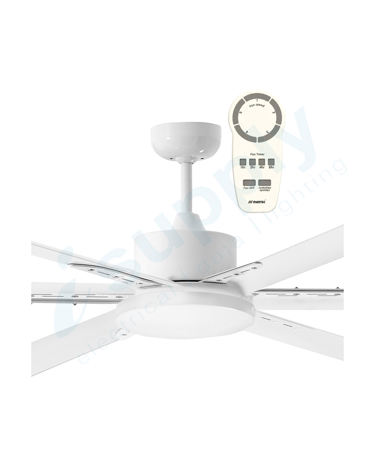 Martec Albatross 72" DC Ceiling Fan White - MAFMWR + MAF180W