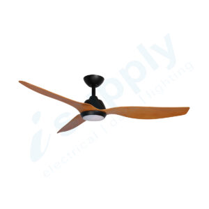 Martec Malibu 1320mm DC Ceiling Fan with 15w LED Light Tricolour Matt Black/Bamboo MMF1333MBR