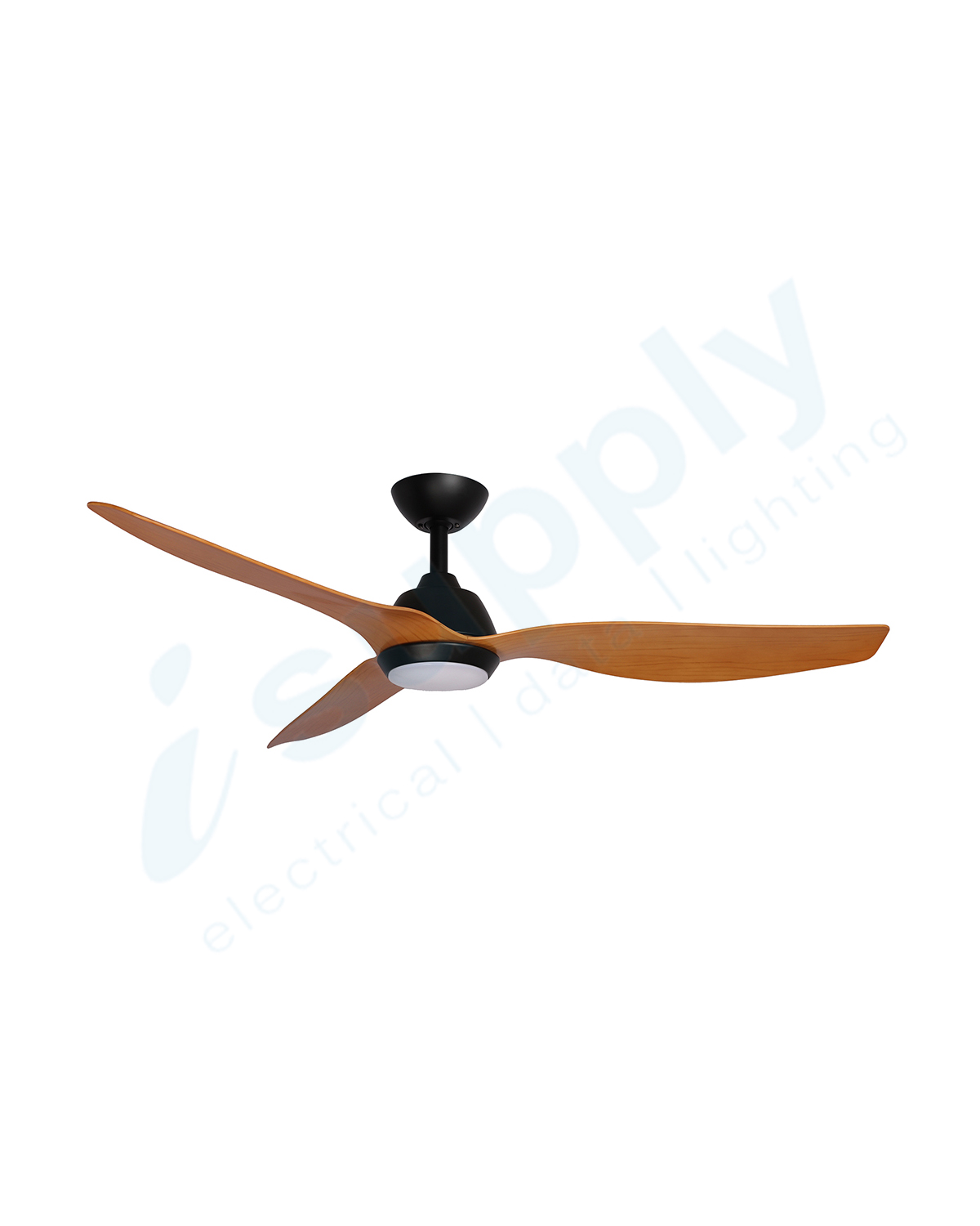 Martec Malibu 1320mm DC Ceiling Fan with 15w LED Light Tricolour Matt Black/Bamboo MMF1333MBR