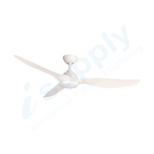 Martec Malibu 1320mm DC Ceiling Fan with 15w LED Light Tricolour White Satin MMF1333WWR