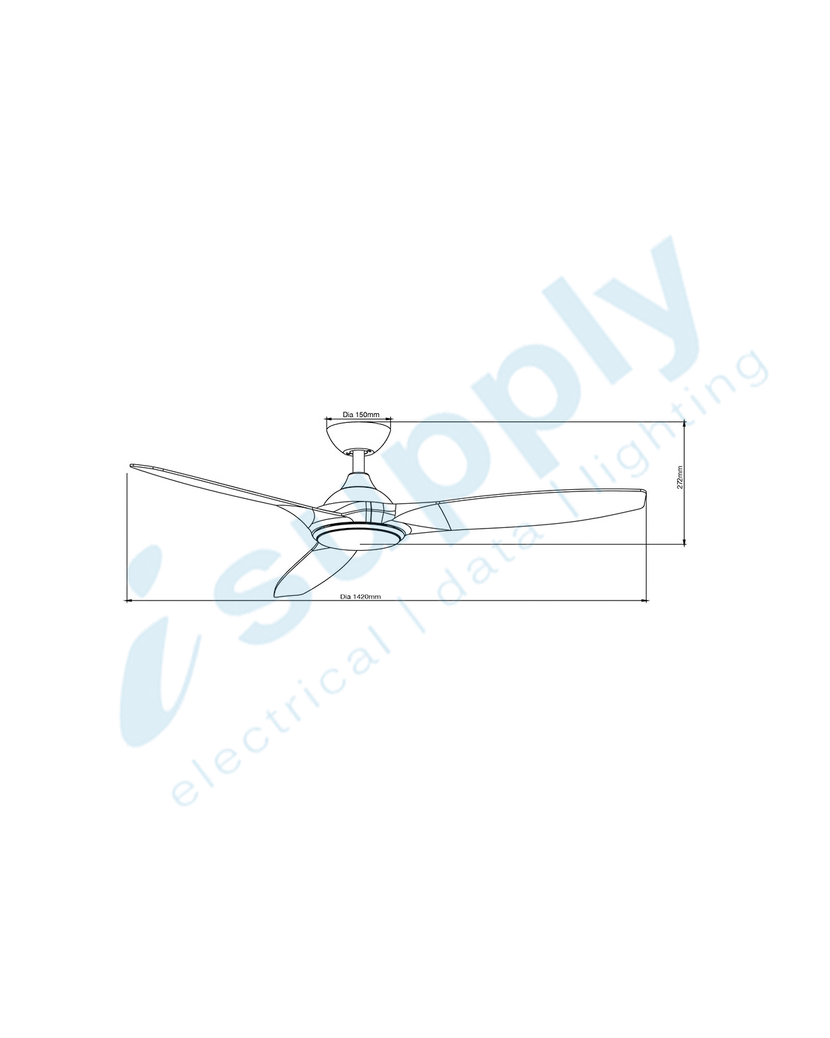 Martec Newport 1420mm DC Remote Ceiling Fan 18w LED Light Tricolour Old Bronze/Wal MNF1433OWR