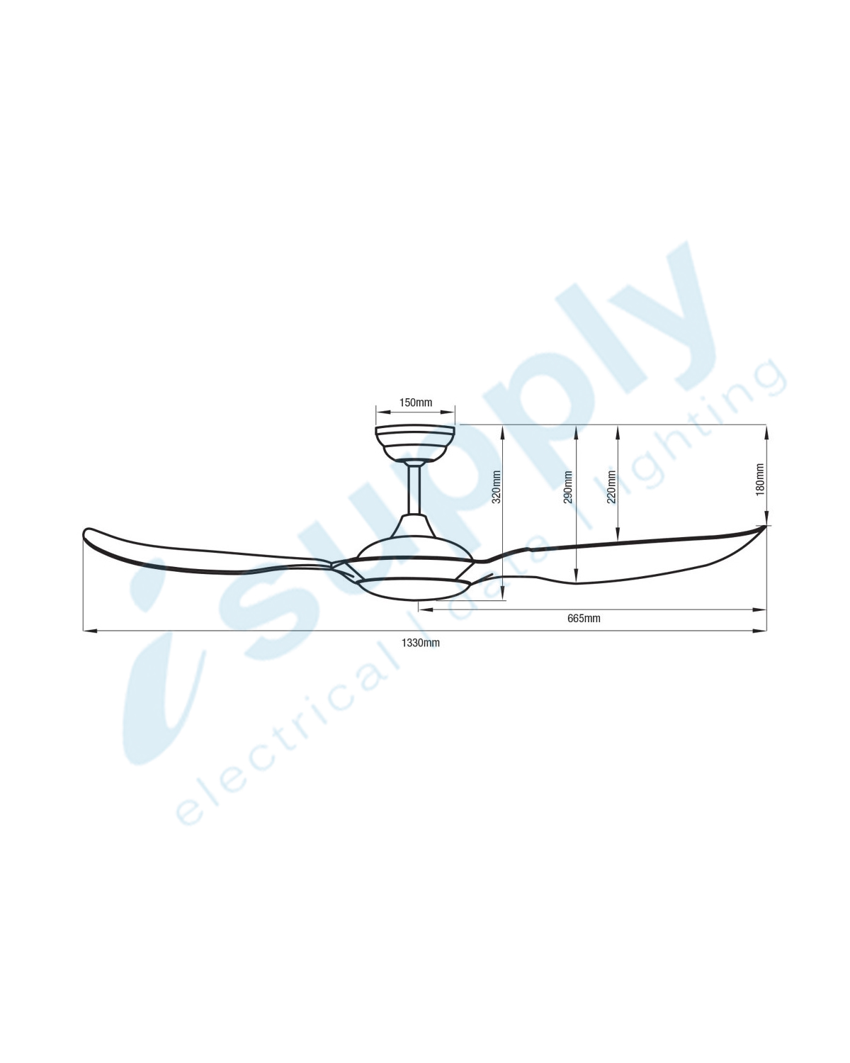 Martec Zodiac 1320mm 2 3 or 4 ABS Blade DC Remote Control Ceiling Fan Titanium Satin MZF134TSR
