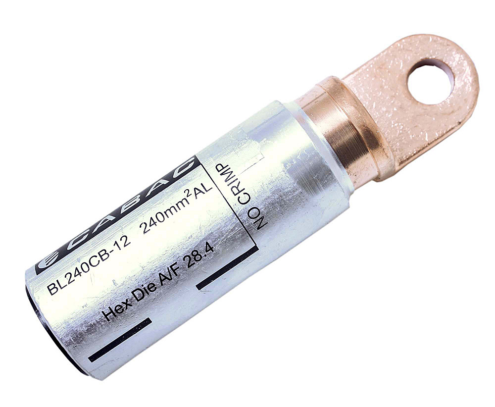 CABAC BI-METAL CIRC BREACHK LUG 185MM2 12MM STUD BL185CB-12 x 1/EACH