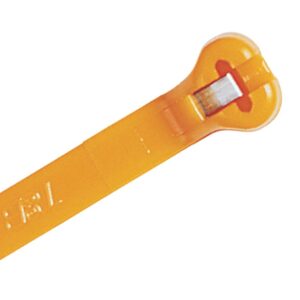 Ty-Rap PA6.6 C/TIE 180N 203X3.7MM ORANGE 1000PK TY26M-3