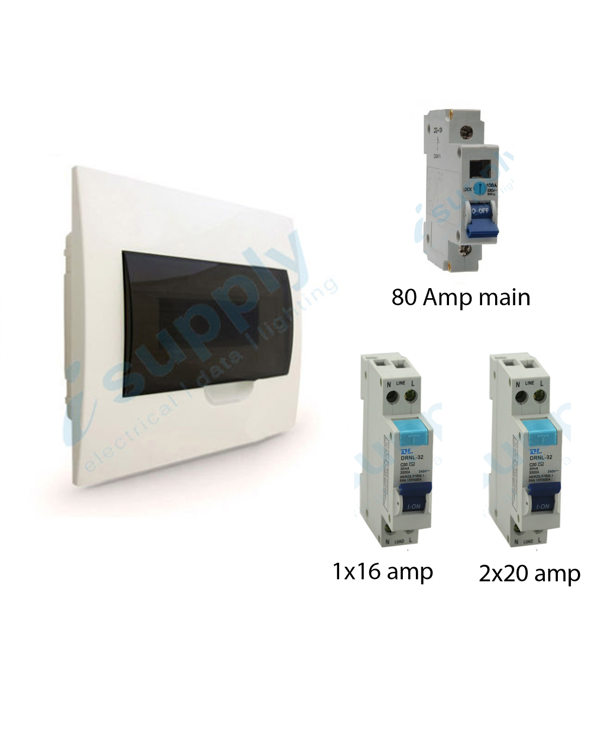COMPLETE 6 WAY POLE FLUSH DISTRIBUTION BOARD SAFETY SWITCH RCBO MAIN SWITCH
