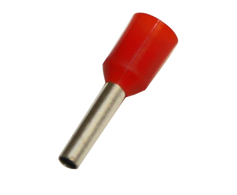 Cabac BOOT LACE PIN 1.0MM2-RED 500PK HF BLP100/500 x 500