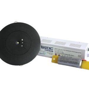 Bardic PREMIUM EMERG DOWNLIGHT SINGLE REC BLK LG1LP/B