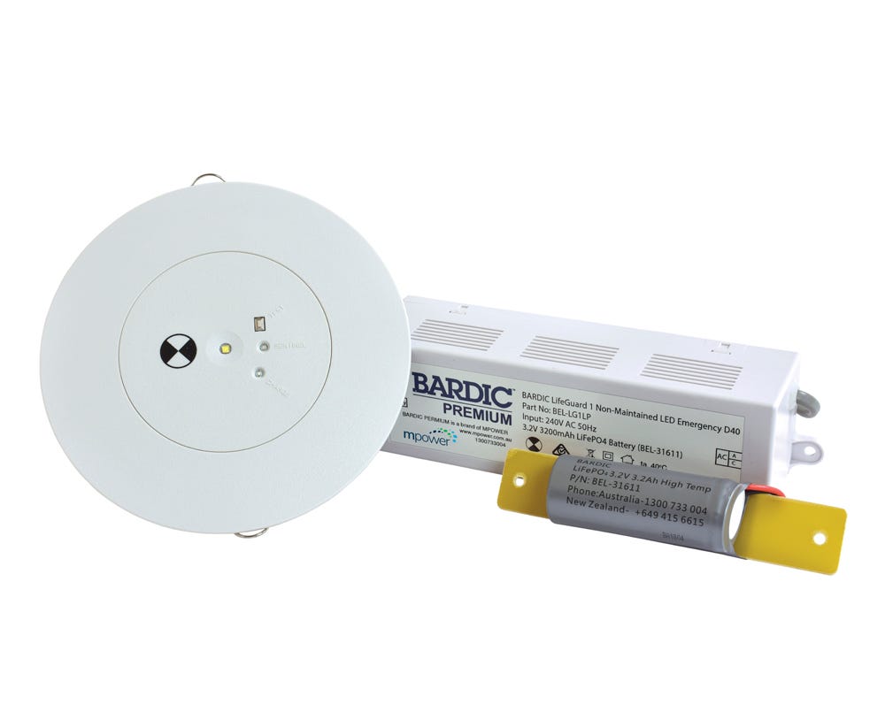 Bardic PREMIUM EMERG DOWNLIGHT SINGLE REC LG1LP