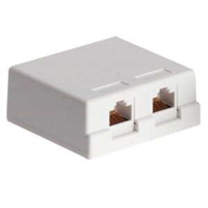 Cabac SURFACE MOUNT BOX DUAL CAT5E 8P8C WHITE 42S88AWHK