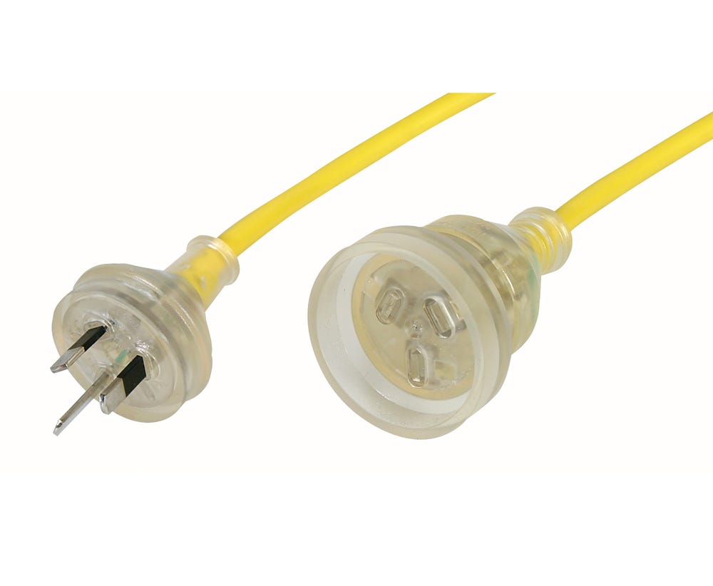 Cabac EXT LEAD HD 240V 10A CLEAR PLUG YL 15M ELH15