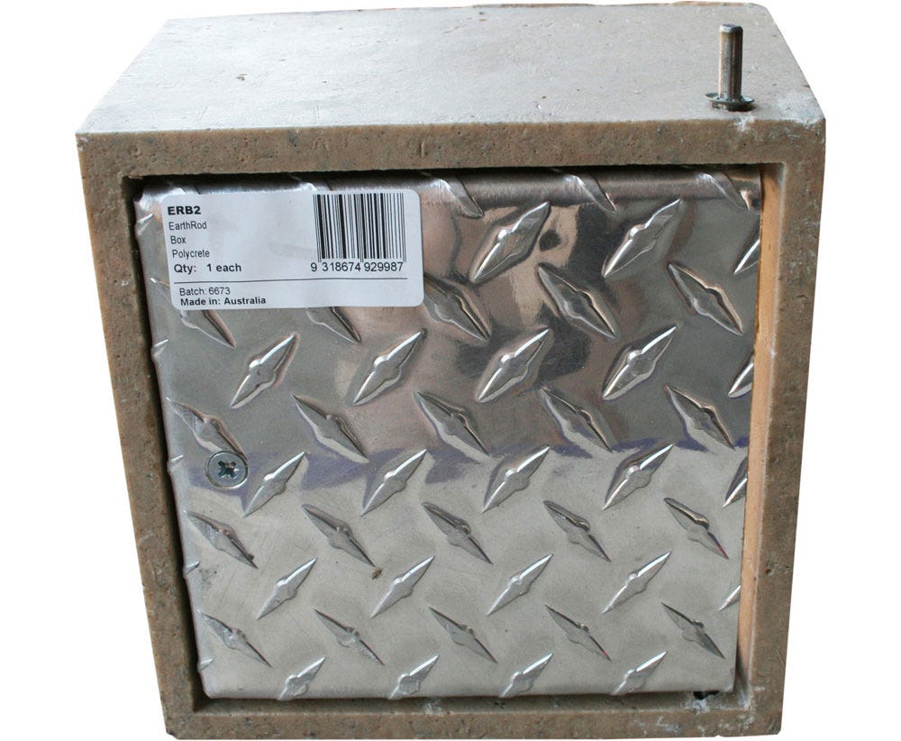 No Brand EARTHROD BOX POLYCRETE W ALUMIN LIDS ERB2