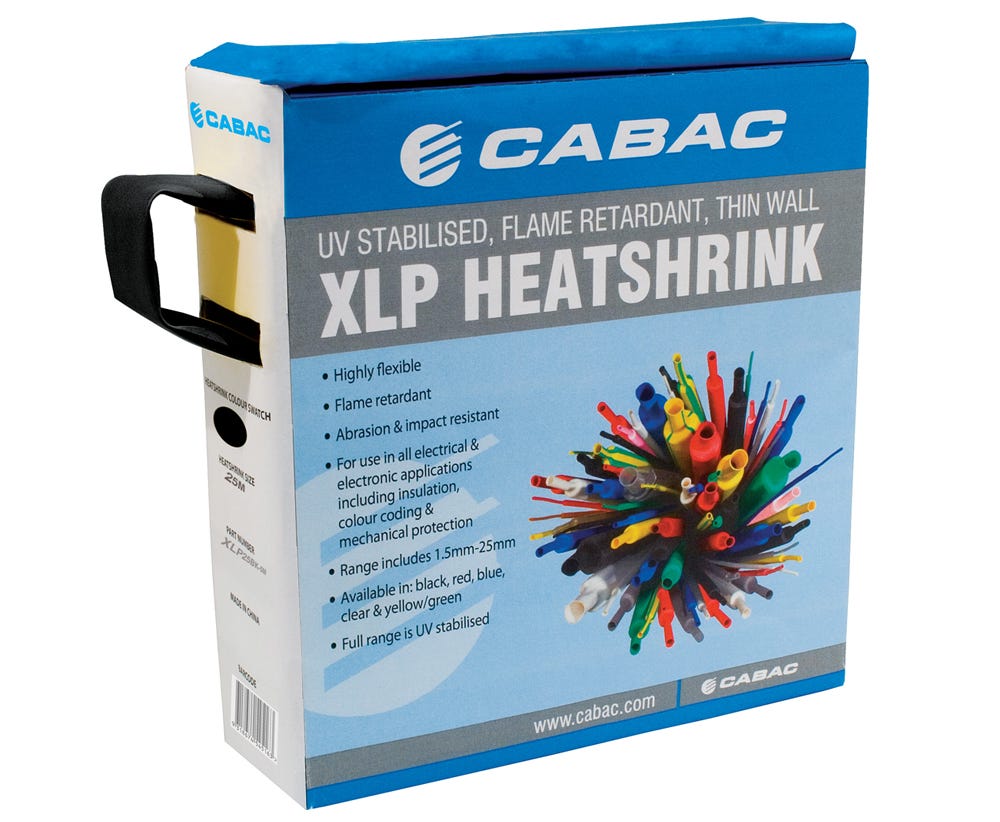 Cabac HEATSHRINK THIN WALL 12.7MM BLACK 10MBOX XLP13BK-10M