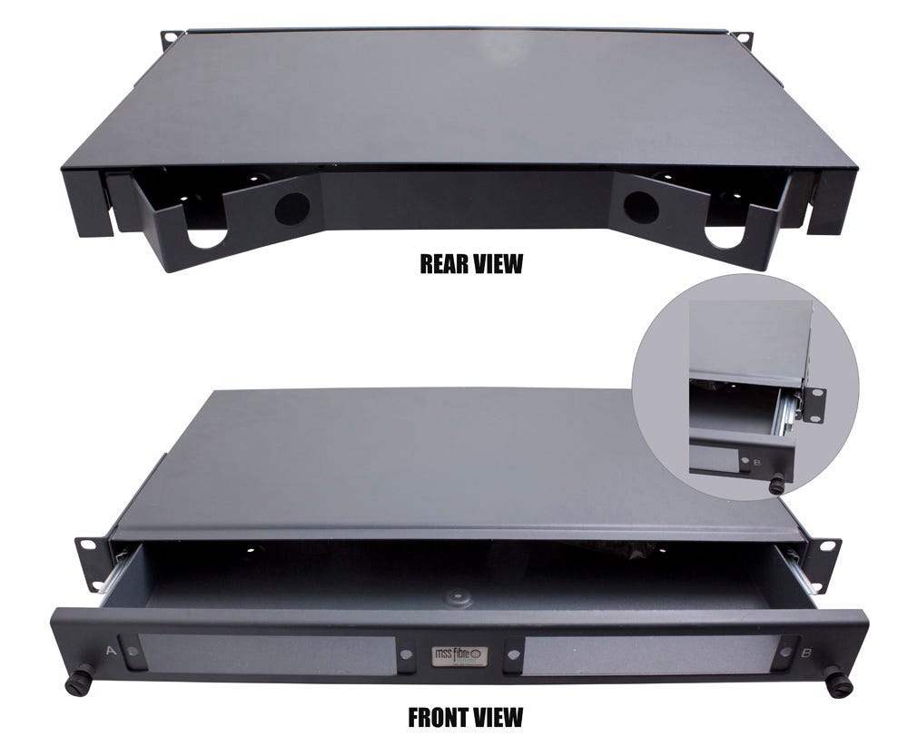 MSS Fibre 1RU SLIDING ENCL FOR 2 PANELS/24 FIBRE 1RU-S-24MOD