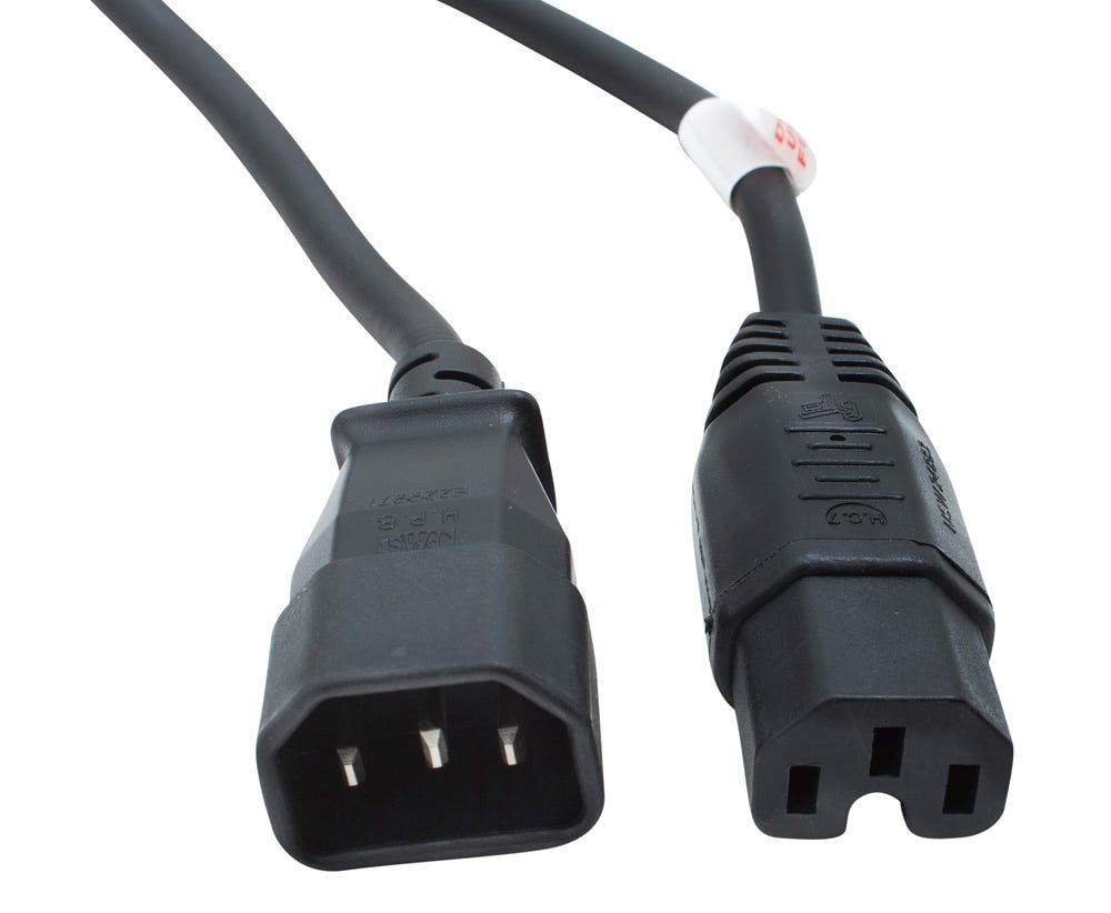 Cabac CABLE POWER IEC C14 TO C15 2M 40IEC141502